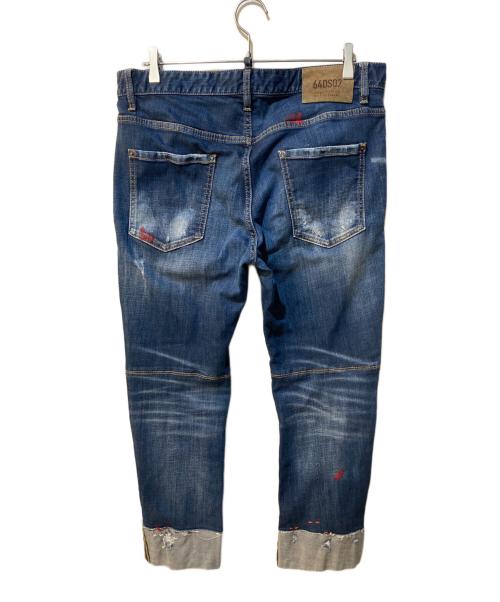 DSQUARED2（ディースクエアード）DSQUARED2 (ディースクエアード) DESTINATION LOVE WASH SAILOR JEANS インディゴ サイズ:50の古着・服飾アイテム