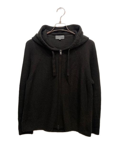 MARGARET HOWELL（マーガレットハウエル）MARGARET HOWELL (マーガレットハウエル) メリノウール ジップアップニットパーカー ブラウン サイズ:Mの古着・服飾アイテム