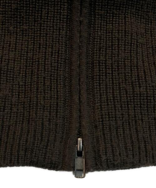 MARGARET HOWELL（マーガレットハウエル）MARGARET HOWELL (マーガレットハウエル) メリノウール ジップアップニットパーカー ブラウン サイズ:Mの古着・服飾アイテム