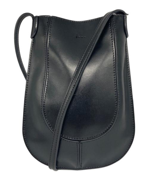 YAHKI（ヤーキ）YAHKI (ヤーキ) スプリットレザー ラウンドミニショルダーバッグ ブラックの古着・服飾アイテム