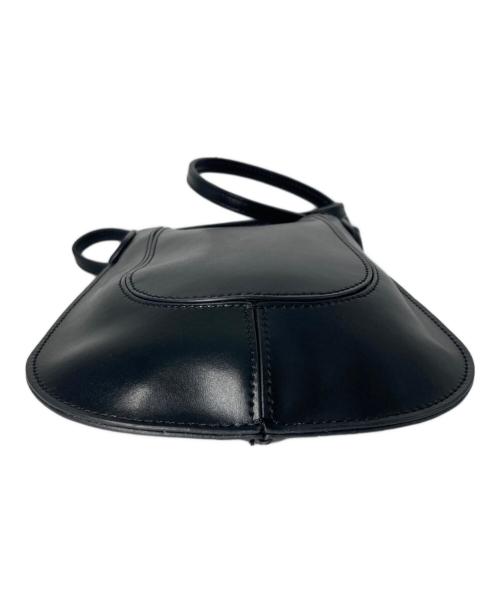 YAHKI（ヤーキ）YAHKI (ヤーキ) スプリットレザー ラウンドミニショルダーバッグ ブラックの古着・服飾アイテム