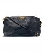 BURBERRYバーバリー）の古着「型押しレザーショルダーバッグ」｜ブラック