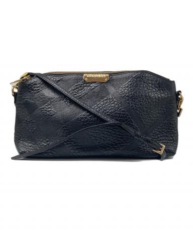 中古・古着通販】BURBERRY (バーバリー) 型押しレザーショルダーバッグ