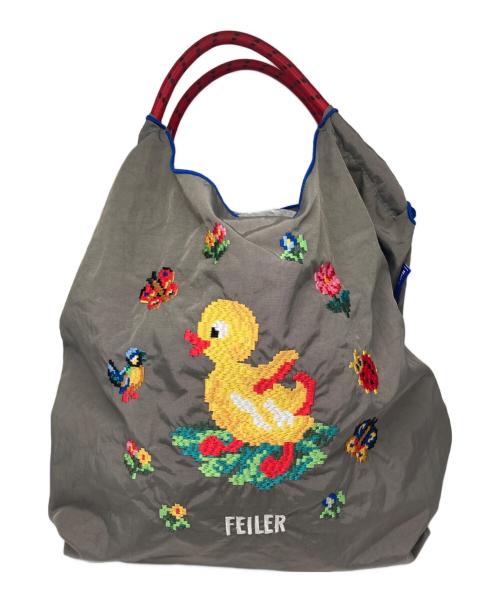 FEILER（フェイラー）FEILER (フェイラー) BALL & CHAIN (ボールアンドチェーン) ハイジ コラボエコバッグ グレーの古着・服飾アイテム
