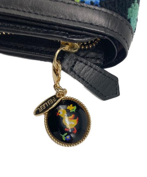 FEILER（フェイラー）FEILER (フェイラー) ハイジ 2つ折り財布 ブラックの古着・服飾アイテム