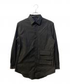 Y-3ワイスリー）の古着「Fake pocket Gimmick design Nylon fabric L/S shirt」｜ブラック