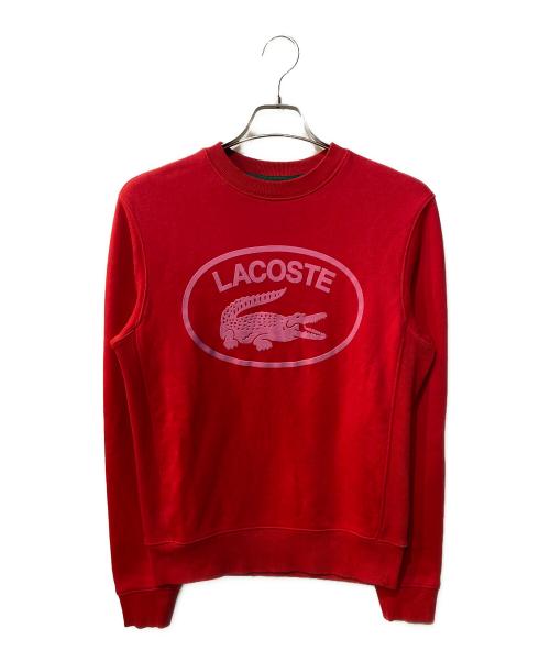 LACOSTE（ラコステ）LACOSTE (ラコステ) フロッキーオーバルクロッククルーネックスウェット レッド サイズ:2の古着・服飾アイテム