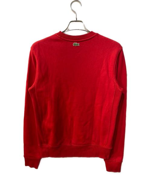 LACOSTE（ラコステ）LACOSTE (ラコステ) フロッキーオーバルクロッククルーネックスウェット レッド サイズ:2の古着・服飾アイテム