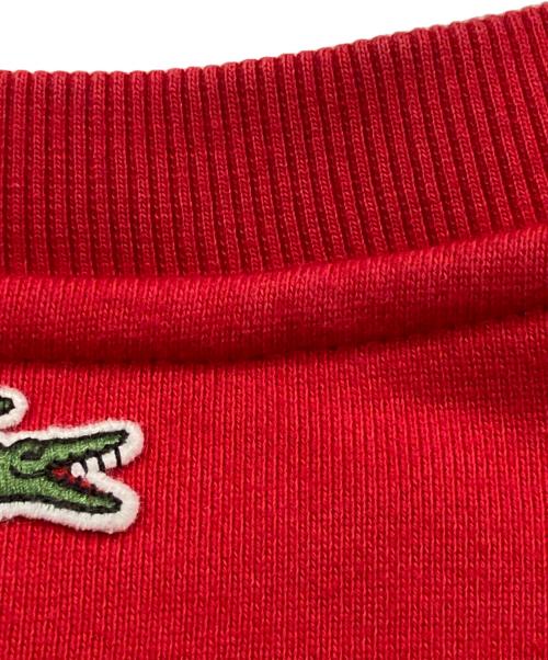 LACOSTE（ラコステ）LACOSTE (ラコステ) フロッキーオーバルクロッククルーネックスウェット レッド サイズ:2の古着・服飾アイテム