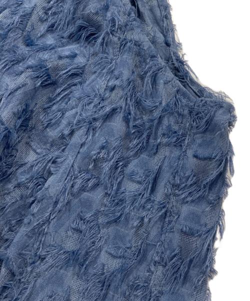 FRAY ID（フレイ アイディー）FRAY ID (フレイ アイディー) フリンジジャガードカシュクールワンピース ブルー サイズ:Sの古着・服飾アイテム