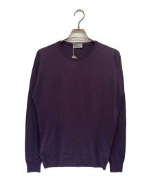 JOHN SMEDLEY（ジョンスメドレー）の古着「メリノ ウール クルーネック ニット」｜パープル