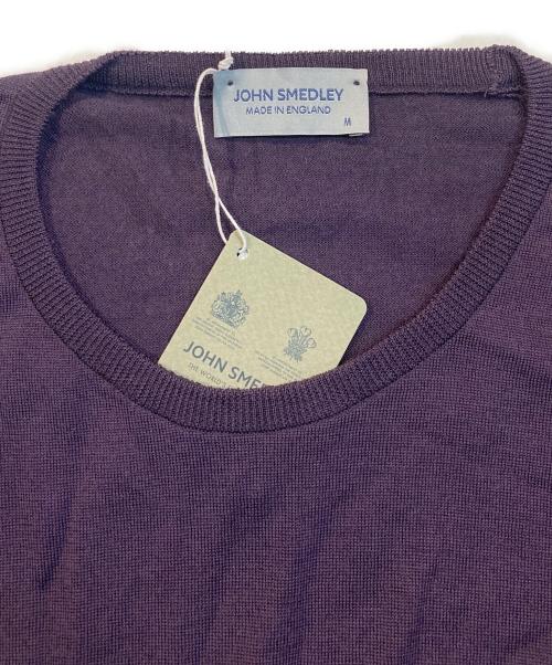 JOHN SMEDLEY（ジョンスメドレー）JOHN SMEDLEY (ジョンスメドレー) メリノ ウール クルーネック ニット パープル サイズ:Mの古着・服飾アイテム