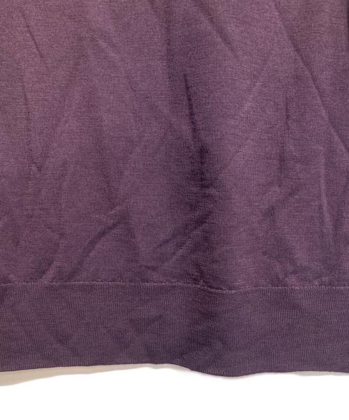JOHN SMEDLEY（ジョンスメドレー）JOHN SMEDLEY (ジョンスメドレー) メリノ ウール クルーネック ニット パープル サイズ:Mの古着・服飾アイテム