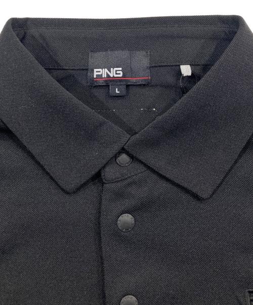 PiNG（ピン）PiNG (ピン) ポロシャツ ブラック サイズ:L 未使用品の古着・服飾アイテム