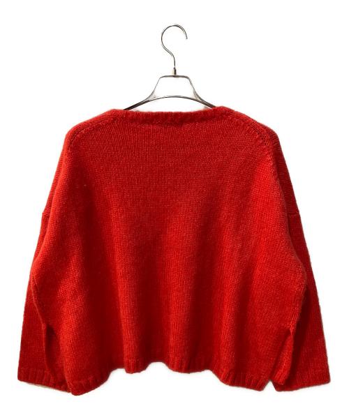 23区（ニジュウサンク）23区 (ニジュウサンク) ベビーアルパカ クロップド ニット レッド サイズ:38 未使用品の古着・服飾アイテム