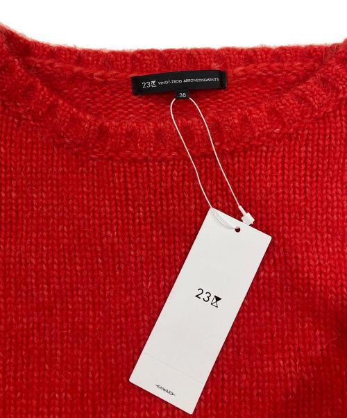 23区（ニジュウサンク）23区 (ニジュウサンク) ベビーアルパカ クロップド ニット レッド サイズ:38 未使用品の古着・服飾アイテム