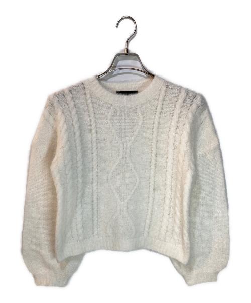 LAUTRE AMONT（ロートレアモン）LAUTRE AMONT (ロートレアモン) モヘアケーブルニット ホワイト サイズ:38の古着・服飾アイテム