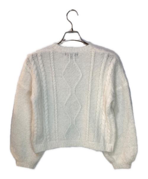 LAUTRE AMONT（ロートレアモン）LAUTRE AMONT (ロートレアモン) モヘアケーブルニット ホワイト サイズ:38の古着・服飾アイテム