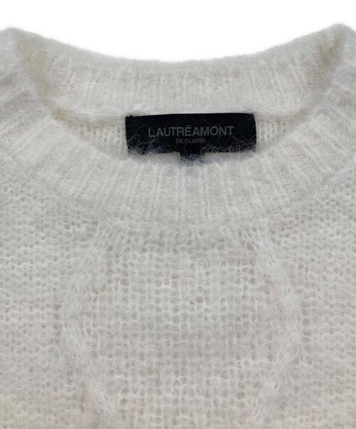 LAUTRE AMONT（ロートレアモン）LAUTRE AMONT (ロートレアモン) モヘアケーブルニット ホワイト サイズ:38の古着・服飾アイテム