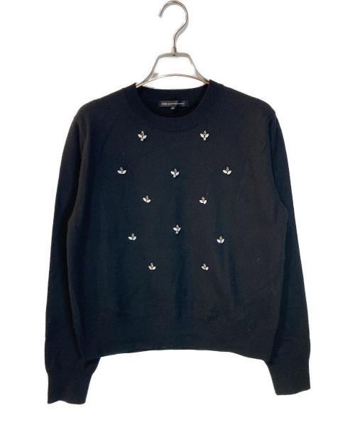 23区（ニジュウサンク）23区 (ニジュウサンク) ビジュー クルーネック ニット ブラック サイズ:38の古着・服飾アイテム