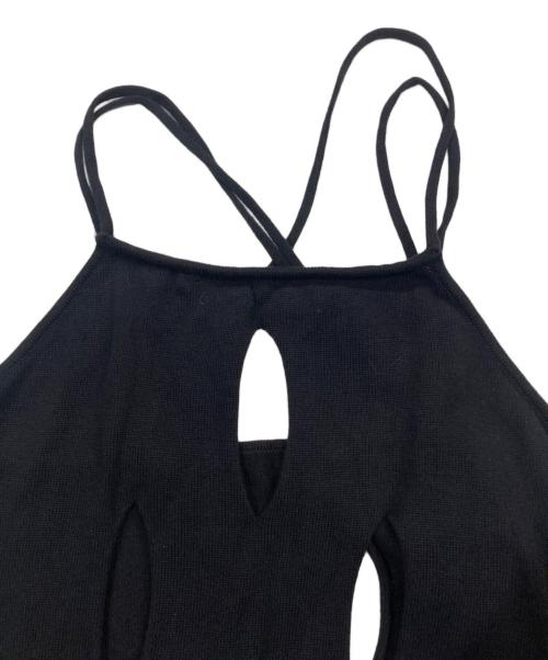 LE CIEL BLEU（ルシェルブルー）LE CIEL BLEU (ルシェルブルー) アイレットニットキャミドレス ブラック サイズ:36の古着・服飾アイテム