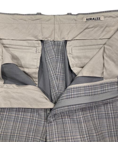 AURALEE（オーラリー）AURALEE (オーラリー) HARD TWIST WOOL DOUBLE FACE CHECK SLACKS グレー サイズ:3の古着・服飾アイテム