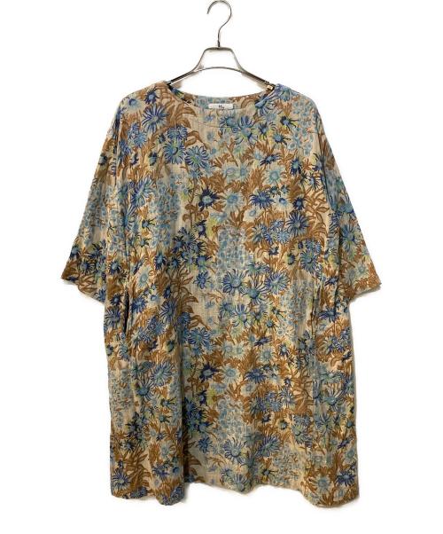 45rpm（45アールピーエム）45rpm (45アールピーエム) 二重折りガーゼ 花柄ワンピース ベージュの古着・服飾アイテム