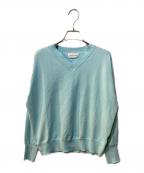 HUMAN WOMANヒューマンウーマン）の古着「ハイゲージオーガニックコットンプルオーバー」｜スカイブルー