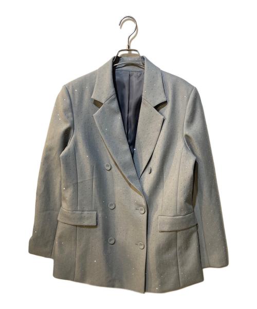 eimy istoire（エイミーイストワール）eimy istoire (エイミーイストワール) ビジュートリムテーラードジャケット グレー サイズ:M 未使用品の古着・服飾アイテム