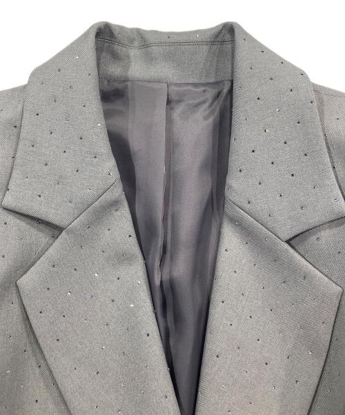 eimy istoire（エイミーイストワール）eimy istoire (エイミーイストワール) ビジュートリムテーラードジャケット グレー サイズ:M 未使用品の古着・服飾アイテム