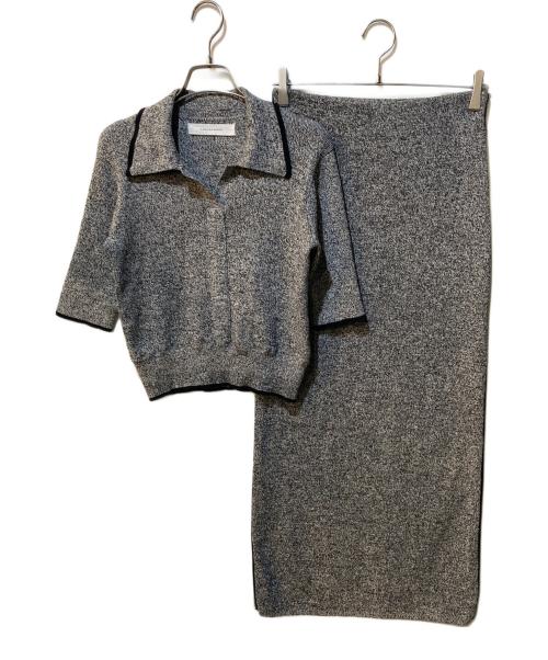 LAGUNA MOON（ラグナムーン）LAGUNA MOON (ラグナムーン) ポロニットプル×スカートセットアップ ブラック サイズ:Mの古着・服飾アイテム