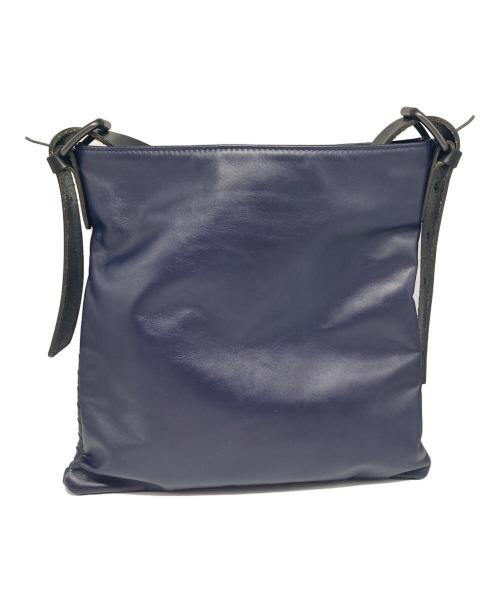 BOTTEGA VENETA（ボッテガベネタ）BOTTEGA VENETA (ボッテガベネタ) イントレチャートレザーショルダーバッグ ネイビーの古着・服飾アイテム