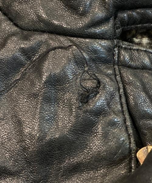 Yves Saint Laurent pour homme（イヴサンローラン プールオム）Yves Saint Laurent pour homme (イヴサンローラン プールオム) ラムレザーコート ブラック サイズ:52の古着・服飾アイテム