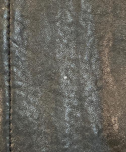 Yves Saint Laurent pour homme（イヴサンローラン プールオム）Yves Saint Laurent pour homme (イヴサンローラン プールオム) ラムレザーコート ブラック サイズ:52の古着・服飾アイテム