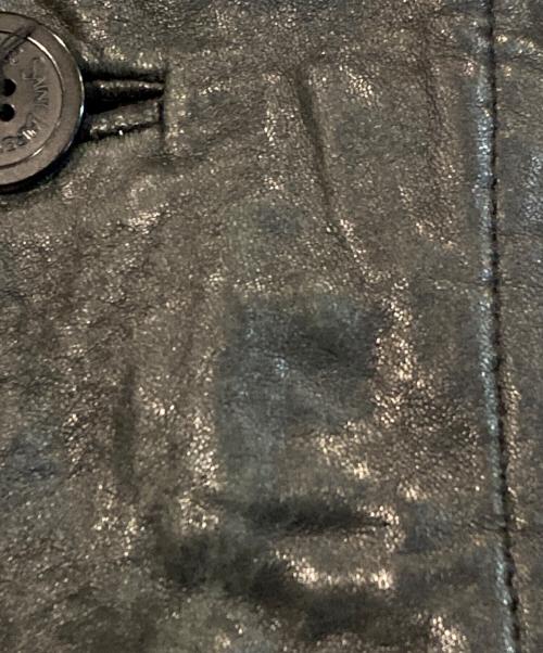 Yves Saint Laurent pour homme（イヴサンローラン プールオム）Yves Saint Laurent pour homme (イヴサンローラン プールオム) ラムレザーコート ブラック サイズ:52の古着・服飾アイテム