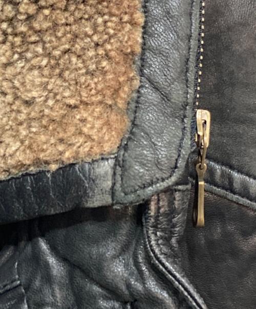 Yves Saint Laurent pour homme（イヴサンローラン プールオム）Yves Saint Laurent pour homme (イヴサンローラン プールオム) ラムレザーコート ブラック サイズ:52の古着・服飾アイテム