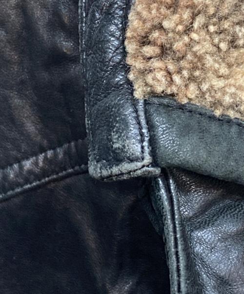 Yves Saint Laurent pour homme（イヴサンローラン プールオム）Yves Saint Laurent pour homme (イヴサンローラン プールオム) ラムレザーコート ブラック サイズ:52の古着・服飾アイテム