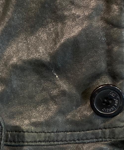 Yves Saint Laurent pour homme（イヴサンローラン プールオム）Yves Saint Laurent pour homme (イヴサンローラン プールオム) ラムレザーコート ブラック サイズ:52の古着・服飾アイテム