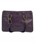 DRIES VAN NOTENドリスヴァンノッテン）の古着「オールドレザーハンドバッグ」｜パープル