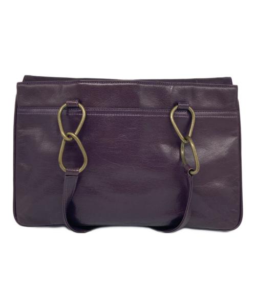 DRIES VAN NOTEN（ドリスヴァンノッテン）DRIES VAN NOTEN (ドリスヴァンノッテン) オールドレザーハンドバッグ パープルの古着・服飾アイテム