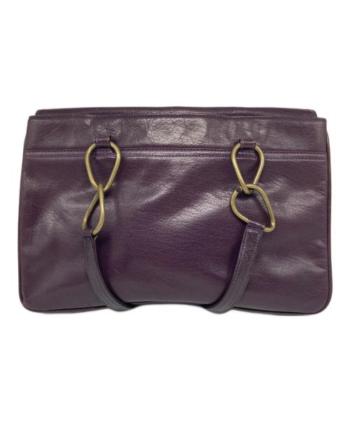 DRIES VAN NOTEN（ドリスヴァンノッテン）DRIES VAN NOTEN (ドリスヴァンノッテン) オールドレザーハンドバッグ パープルの古着・服飾アイテム