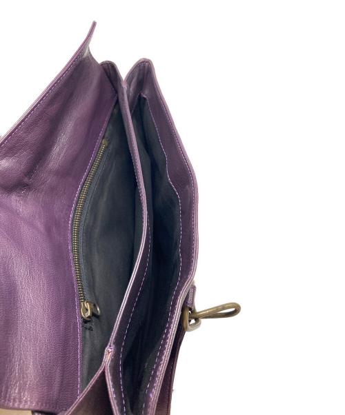 DRIES VAN NOTEN（ドリスヴァンノッテン）DRIES VAN NOTEN (ドリスヴァンノッテン) オールドレザーハンドバッグ パープルの古着・服飾アイテム