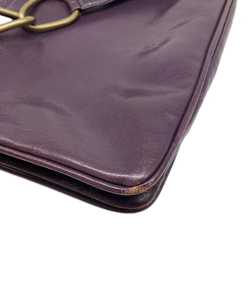DRIES VAN NOTEN（ドリスヴァンノッテン）DRIES VAN NOTEN (ドリスヴァンノッテン) オールドレザーハンドバッグ パープルの古着・服飾アイテム