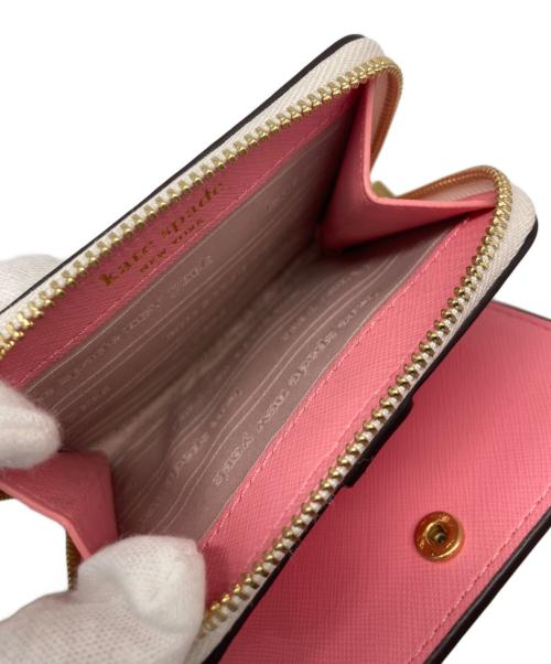 Kate Spade（ケイトスペード）Kate Spade (ケイトスペード) レモン ドロップ アップリケ スモール コンパクト ウォレット ホワイトの古着・服飾アイテム