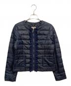 Harrodsハロッズ）の古着「ノー カラー ダウン ジャケット」｜ネイビー