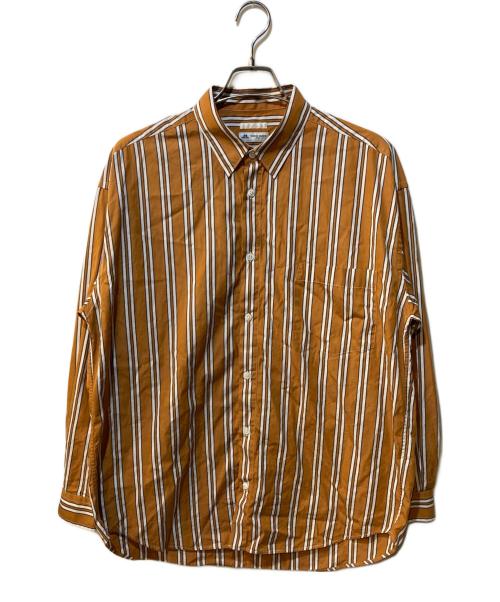 EDIFICE（エディフィス）EDIFICE (エディフィス) THOMAS MASON (トーマスメイソン) オーバーサイズ レギュラーカラー シャツ ブラウン サイズ:Lの古着・服飾アイテム