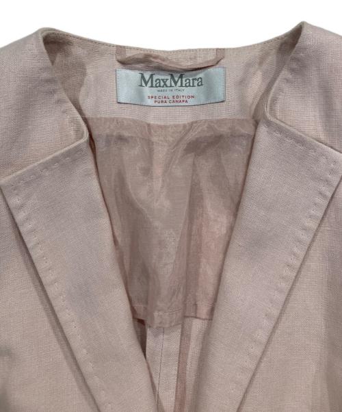 MaxMara（マックスマーラ）MaxMara (マックスマーラ) リネンジャケット ピンク サイズ:36の古着・服飾アイテム