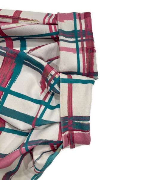 Diagram GRACE CONTINENTAL（ダイアグラム グレースコンチネンタル）Diagram GRACE CONTINENTAL (ダイアグラム グレースコンチネンタル) チェックギャザートップ ホワイト サイズ:36の古着・服飾アイテム