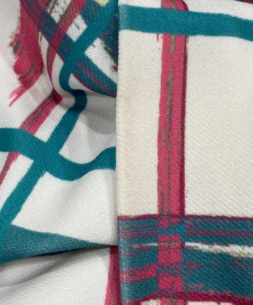 Diagram GRACE CONTINENTAL（ダイアグラム グレースコンチネンタル）Diagram GRACE CONTINENTAL (ダイアグラム グレースコンチネンタル) チェックギャザートップ ホワイト サイズ:36の古着・服飾アイテム