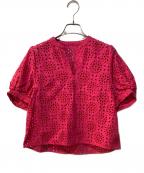 BALLSEYボールジィ）の古着「サークルフラワーエンブロイダリー キーネックブラウス」｜ピンク